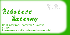 nikolett materny business card